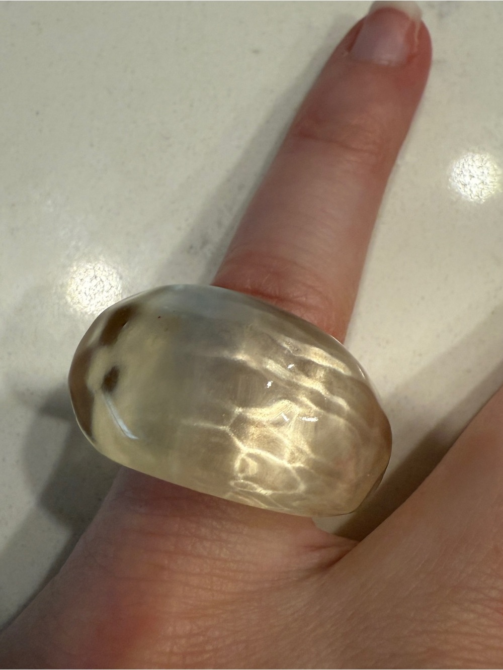 Chunky Translucent Resin Ring - Size 6
